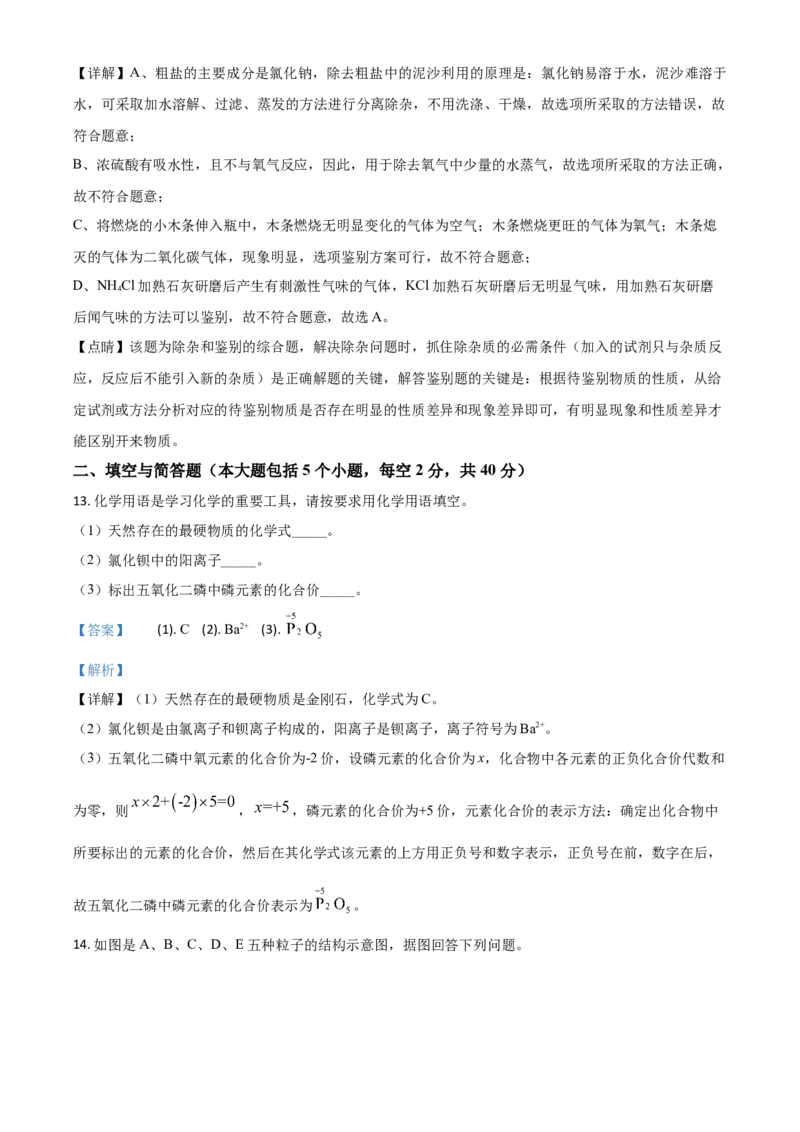 精品解析：辽宁省阜新市2020年中考化学试题（解析版）_中考真题_5.化学中考真题2015-2024年_2020中考化学真题（113份）_2020年中考真题精品解析化学（辽宁阜新卷）精编word版