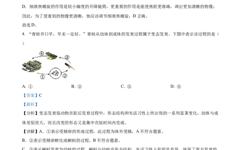 精品解析：2024年广西中考生物真题（解析版）_中考真题_8.生物中考真题2015-2024年_2024年中考生物真题_精品解析：2024年广西中考生物试题