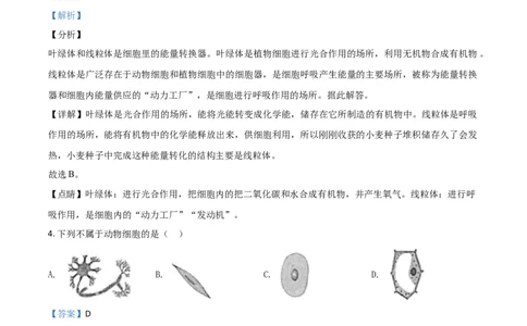 精品解析：江苏省苏州市2020年学业考试生物试题（解析版）_中考真题_8.生物中考真题2015-2024年_2020生物真题74份_2020年中考真题精品解析生物（江苏苏州卷）精编word版