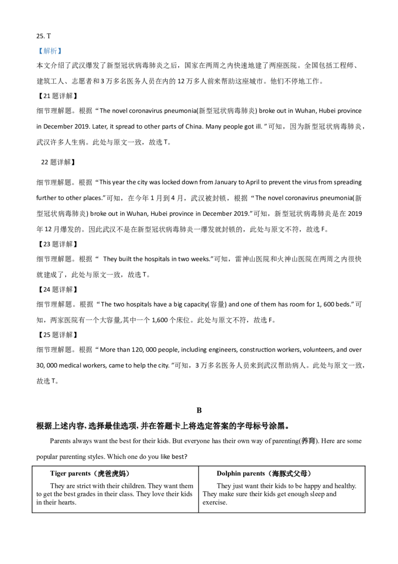 精品解析：广西北部湾经济区2020年中考英语试题（解析版）_中考真题_3.英语中考真题2015-2024年_2020全国多省多地中考英语真题145份