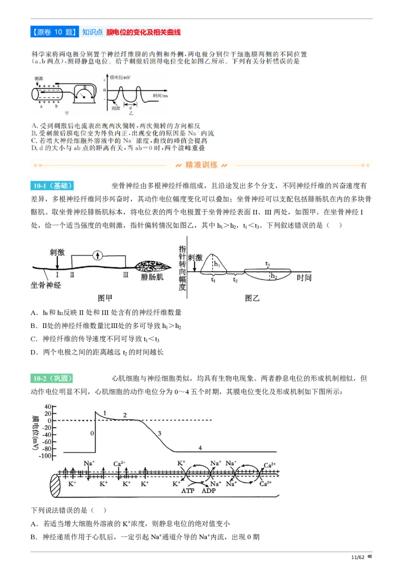 点石联考2025年10月高二生物巩固卷(1)_1多考区联考_251025点石联考2025年10月高二巩固卷（全）