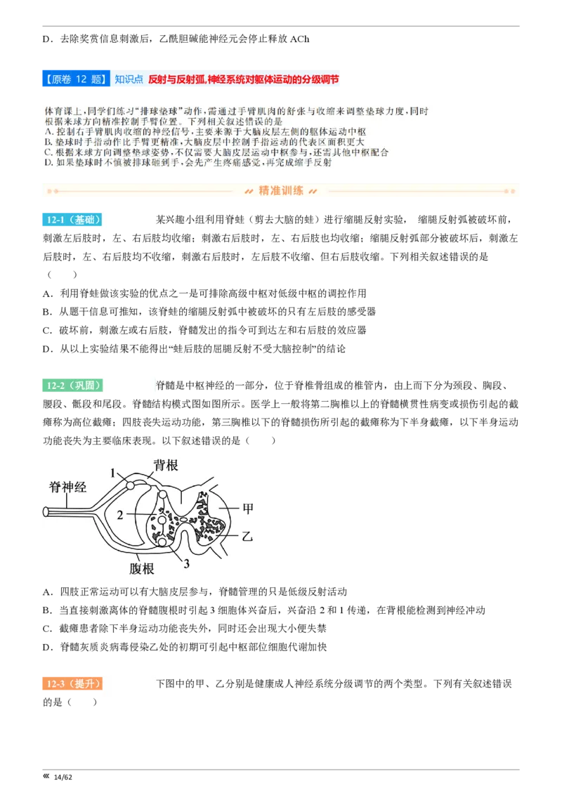 点石联考2025年10月高二生物巩固卷(1)_1多考区联考_251025点石联考2025年10月高二巩固卷（全）