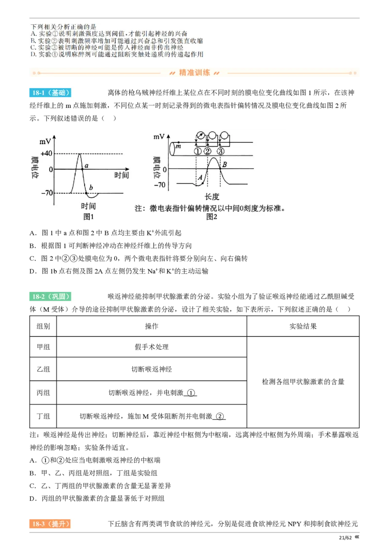 点石联考2025年10月高二生物巩固卷(1)_1多考区联考_251025点石联考2025年10月高二巩固卷（全）
