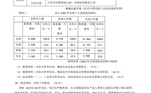 2025届安徽省池州市高三下学期教学质量统一监测（二模）历史试题（含答案）_2025年3月_250331安徽省池州市普通高中2025届高三下学期教学质量统一监测（全科）