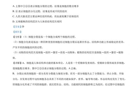 精品解析：湖北省荆门市2021年中考生物试题（解析版）_中考真题_8.生物中考真题2015-2024年_2021中考生物真题64份_2021湖北_精品解析：湖北省荆门市2021年中考生物试题