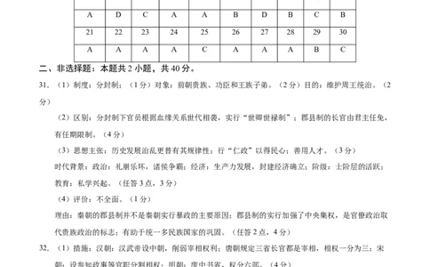 高一历史第一次月考卷（参考答案）（天津专用）_1多考区联考试卷_0924黄金卷：2024-2025学年高一上学期第一次月考9科word解析版含答题卡（天津专用）