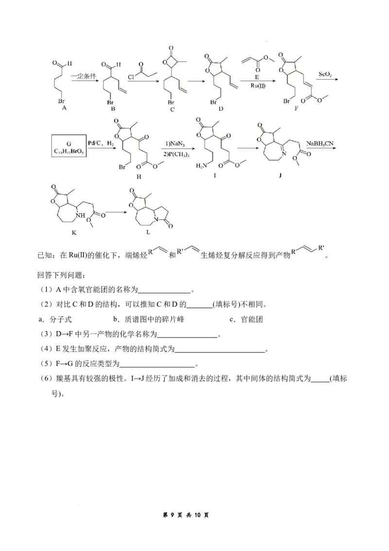 26届高三模拟预测一化学_2025年10月_251008四川省眉山中学校2026届高三上学期模拟预测一_四川省眉山中学校2026届高三上学期模拟预测一化学