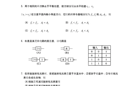 2011年高考物理试卷（上海）（空白卷）_物理历年高考真题_新&middot;PDF版2008-2025&middot;高考物理真题_物理（按年份分类）2008-2025_2011&middot;高考物理真题