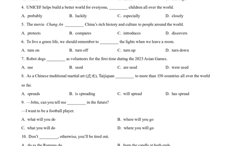 精品解析：2024年江苏省连云港市中考英语真题（原卷版）_中考真题_3.英语中考真题2015-2024年_2024中考英语真题_精品解析：2024年江苏省连云港市中考英语真题