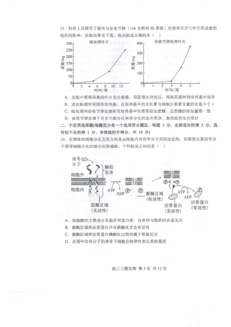 2025届黑龙江省哈尔滨市第三中学高三下学期第三次模拟考试生物试卷_2025年5月_0502黑龙江省哈尔滨市第三中学2025届高三下学期第三次模拟考试（全科）