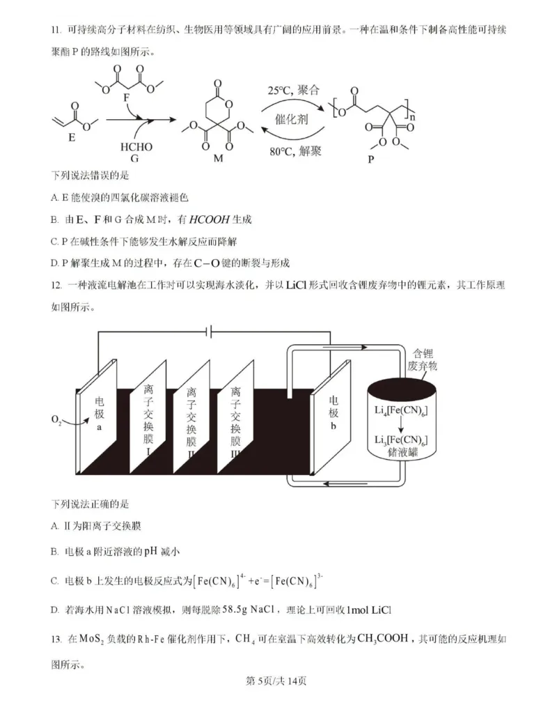 2025《高考真题&bull;河南》化学试卷与答案_2025《全国高考真题卷》各地方卷_2025《高考真题&bull;河南》
