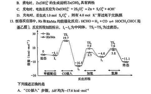 2025年1月四川省普通高等学校招生考试适应性测试（八省联考）化学（四川）_2025年1月_2501062025年高考综合改革适应性演练（八省联考）