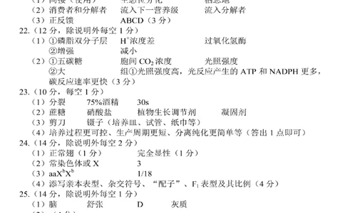 2025年嘉兴市高三基础测试+生物答案_2025年9月_250920浙江省嘉兴市2025年9月高三基础测试（全科）_浙江省嘉兴市2025年9月高三基础测试生物