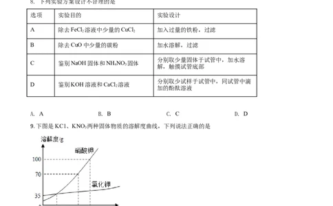 贵州省铜仁市2021年中考化学试题（原卷版）_中考真题_5.化学中考真题2015-2024年_2021年中考化学真题（83份）_铜仁化学