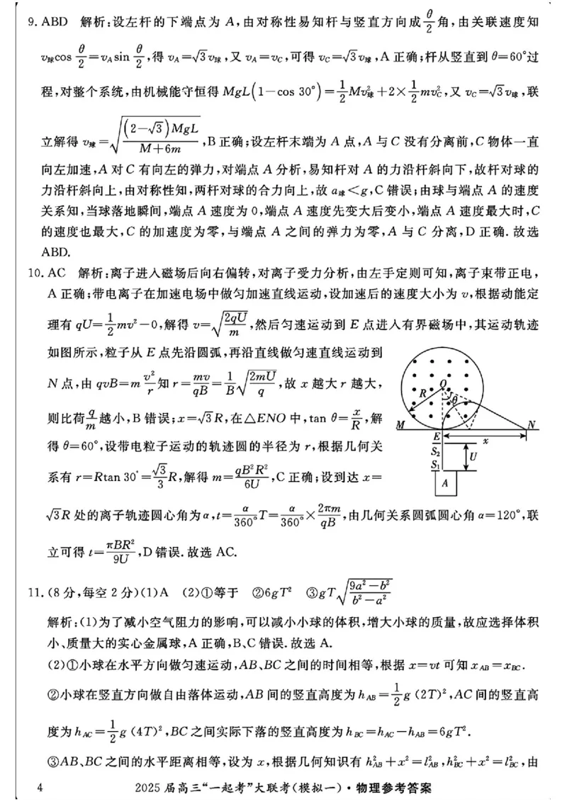 2025届湖南省高三下学期&ldquo;一起考&rdquo;大联考（一模）物理(含答案)_2025年3月_2503182025届湖南省高三下学期&ldquo;一起考&rdquo;大联考（一模）