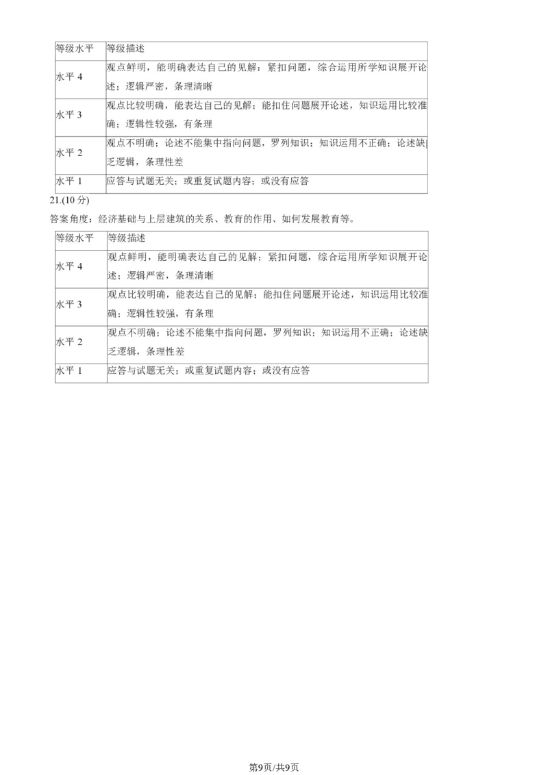2025北京东城高三一模政治试题及答案_2025年4月_250413北京市东城区2025年高三一模（全科）