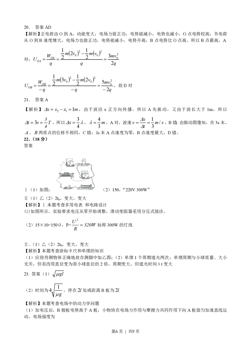 2009年高考物理真题（浙江）（解析卷）_物理历年高考真题_新&middot;PDF版2008-2025&middot;高考物理真题_物理（按省份分类）2008-2025_2008-2025&middot;（浙江）物理高考真题