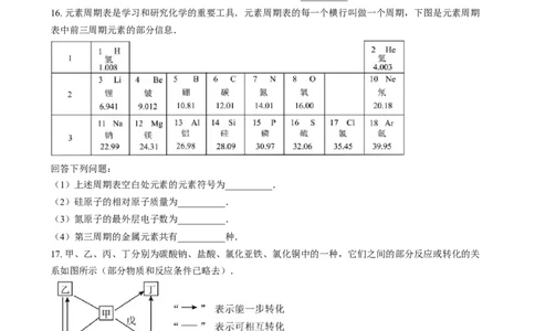 精品解析：2024年四川省乐山市中考化学真题（原卷版）_中考真题_5.化学中考真题2015-2024年_2024年中考化学真题_精品解析：2024年四川省乐山市中考化学真题