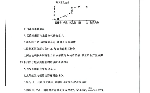 河南省新乡市、安阳市等部分学校2024-2025学年高一下学期3月联考化学试卷_1多考区联考试卷_0320百师联盟2024-2025学年高一下学期3月联考_百师联盟2024-2025学年高一下学期3月联考化学试卷