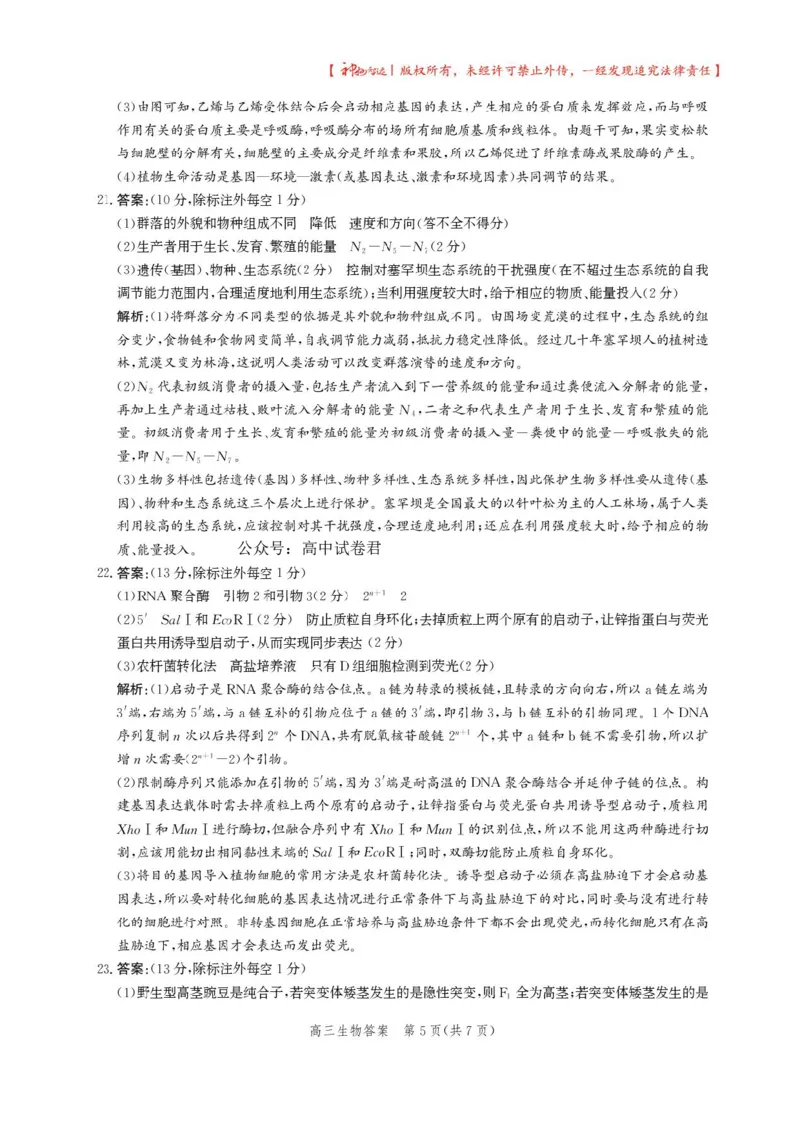 2025届河北省沧州市高三下学期4月复习质量监测（二模）生物试题（含答案）_2025年4月_2504162025届河北省沧州市高三下学期4月复习质量监测（二模）（全科）