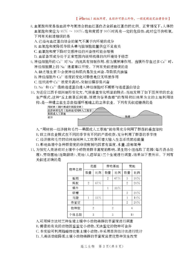 2025届河北省沧州市高三下学期4月复习质量监测（二模）生物试题（含答案）_2025年4月_2504162025届河北省沧州市高三下学期4月复习质量监测（二模）（全科）