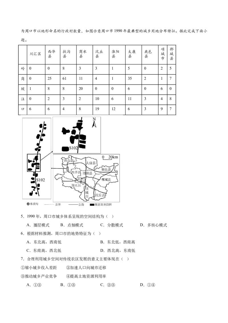 内蒙古包头市2025届高三下学期4月二模试题地理含答案_2025年4月_250423内蒙古包头市2025届高三下学期4月二模（全科）