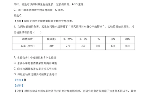 精品解析：四川省遂宁市2021年中考生物试题（解析版）_中考真题_8.生物中考真题2015-2024年_地区卷_四川省_四川遂宁生物16,19-22