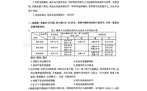 2025届河北省石家庄市普通高中毕业年级教学质量检测（一）历史试卷_2025年3月_250312河北省石家庄市2025届高三教学质量检测（一）（全科）