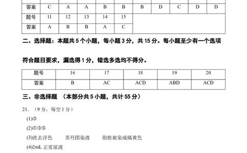 高一生物期中模拟卷02（参考答案）（新高考通用）_1多考区联考试卷_1014高一期中模拟卷（新高考通用）黄金卷：2024-2025学年高一上学期期中模拟考试