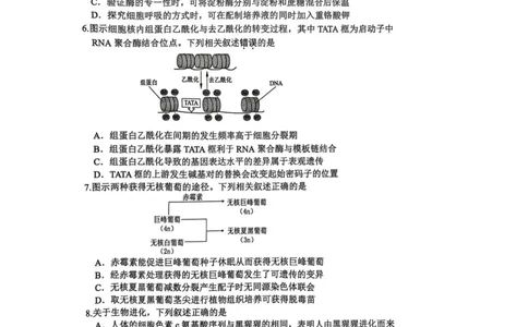 2025届江苏省苏锡常镇四市高三下学期教学情况调（一）（一模）生物_2025年3月_2503202025届江苏省苏锡常镇四市高三下学期教学情况调（一）（一模）（全科）
