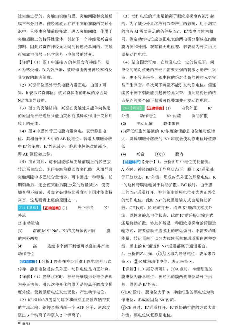 点石联考2025年10月高二生物巩固卷-答案(1)_1多考区联考_251025点石联考2025年10月高二巩固卷（全）