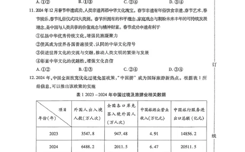 东北三省四市教研联合体2025届高三模拟考试（一）政治试题（PDF版，无答案）_2025年4月_2504112025年东北三省四市教研联合体高考模拟考试(一)（全科）