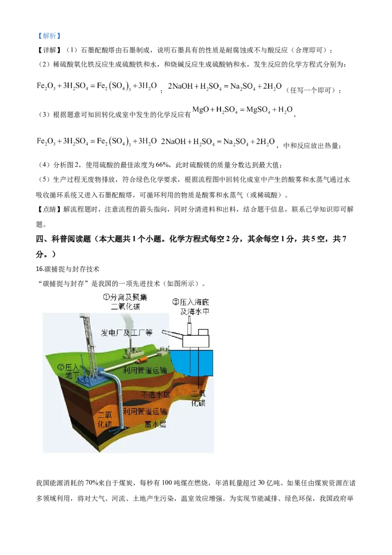 精品解析：山西省2020年中考化学试题（解析版）_中考真题_5.化学中考真题2015-2024年_2020中考化学真题（113份）_2020年中考真题精品解析化学（山西卷）精编word版