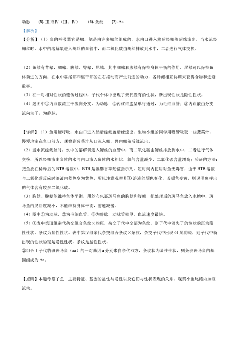 精品解析：山东省东营市2020年中考生物试题（解析版）_中考真题_8.生物中考真题2015-2024年_2020生物真题74份_2020年中考真题精品解析生物（山东东营卷）精编word版