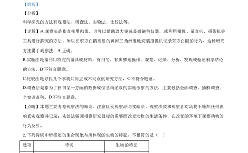 精品解析：山东省东营市2020年中考生物试题（解析版）_中考真题_8.生物中考真题2015-2024年_2020生物真题74份_2020年中考真题精品解析生物（山东东营卷）精编word版