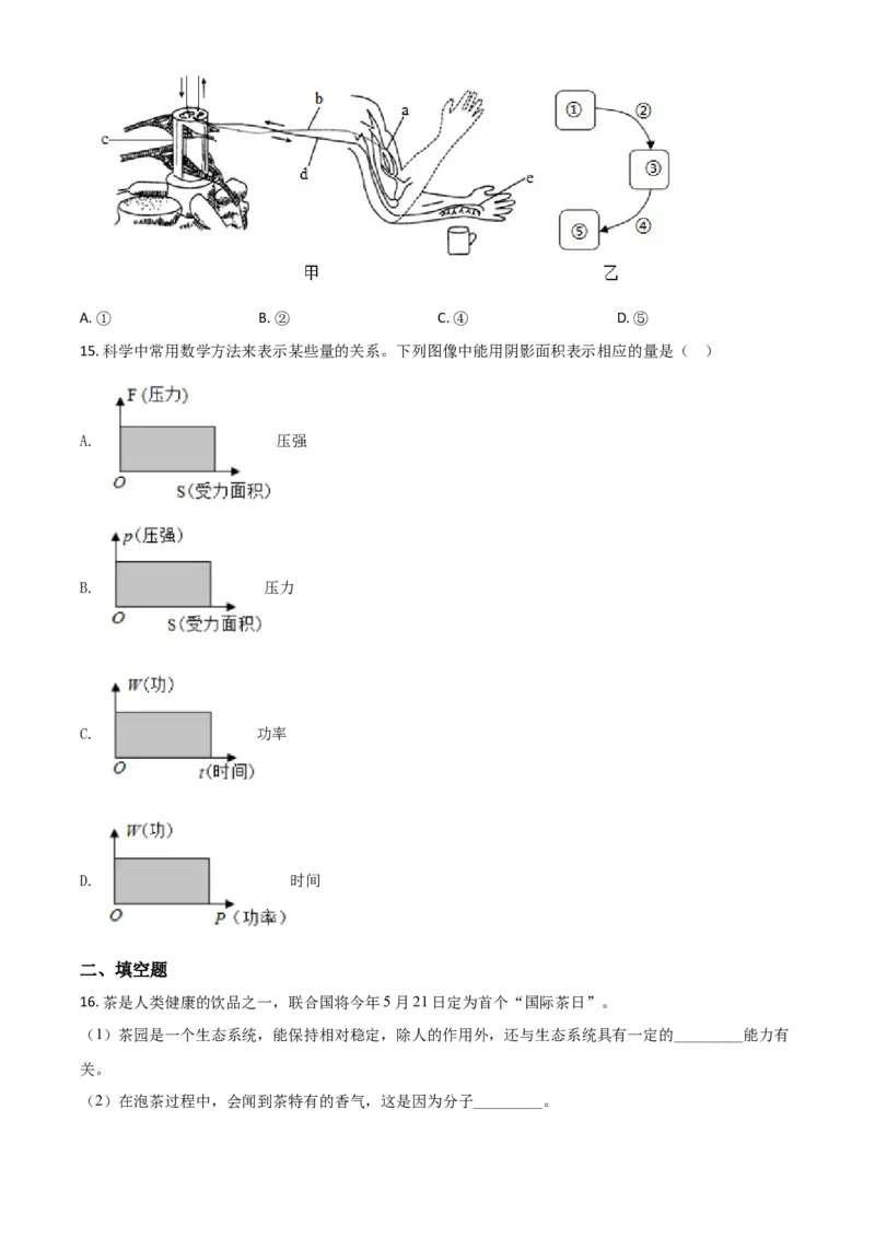 精品解析：浙江省温州市2020年中考科学试题（原卷版）_中考真题_7.政治中考真题2015-2024年_2020政治真题79份_2020年中考真题精品解析科学（浙江温州卷）精编word版