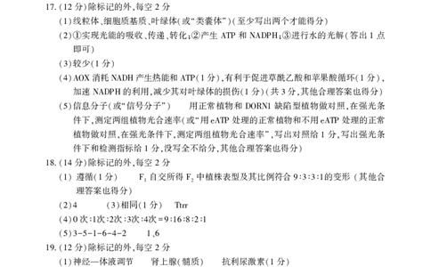 2025年邵阳市高三第一次联考生物试题答案_2025年1月_250120湖南省邵阳市2024-2025学年高三上学期期末考试（全科）_2025年邵阳市高三第一次联考生物试题