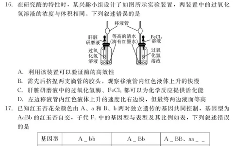 202511高三期中（生物）_2025年11月_251120河北省秦皇岛市承德联考2025-2026学年高三上学期11月期中（全科）_NT生物试题(扫描版，有解析)