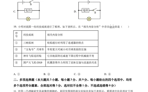 精品解析：2024年天津市中考物理试题（原卷版）_中考真题_4.物理中考真题2015-2024年_2024中考物理真题_精品解析：2024年天津市中考物理试题