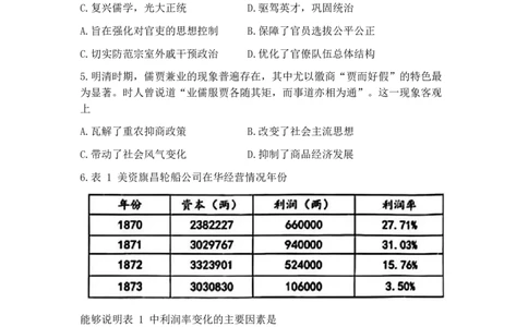 2025届安徽省江南十校高三一模联考历史试卷（含答案）_2025年3月_250305安徽省江南十校2025届高三下学期第一次联考（一模）（全科）