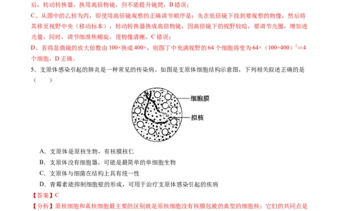高一生物期中模拟卷01（全解全析）（新高考通用）_1多考区联考试卷_1014高一期中模拟卷（新高考通用）黄金卷：2024-2025学年高一上学期期中模拟考试