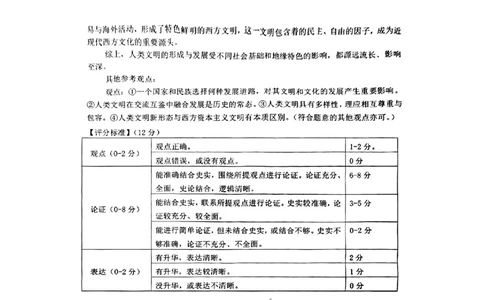 重庆高2024届学业质量调研抽测(第一次)历史答案_2024届重庆主城区高学业质量调研抽测(第一次)_重庆主城区高2024届学业质量调研抽测（第一次）历史
