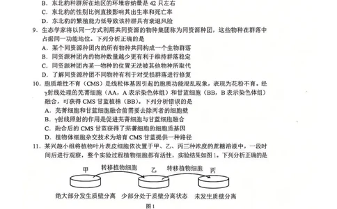 9生物试卷_2025年4月_250426广东省2025年深圳市高三年级第二次调研考试（深圳二模）（全科）_2025年深圳市高三年级第二次调研考试生物