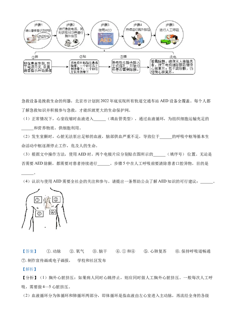 精品解析：北京市2021年中考生物试题（解析版）_中考真题_8.生物中考真题2015-2024年_2021中考生物真题64份_2021北京_精品解析：北京市2021年中考生物试题