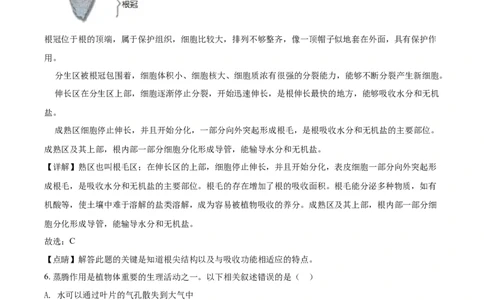 精品解析：北京市2021年中考生物试题（解析版）_中考真题_8.生物中考真题2015-2024年_2021中考生物真题64份_2021北京_精品解析：北京市2021年中考生物试题