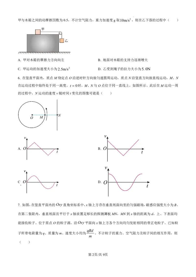 2025年高考安徽卷物理真题_2025《全国高考真题卷》各地方卷_2025《高考真题&bull;安徽》
