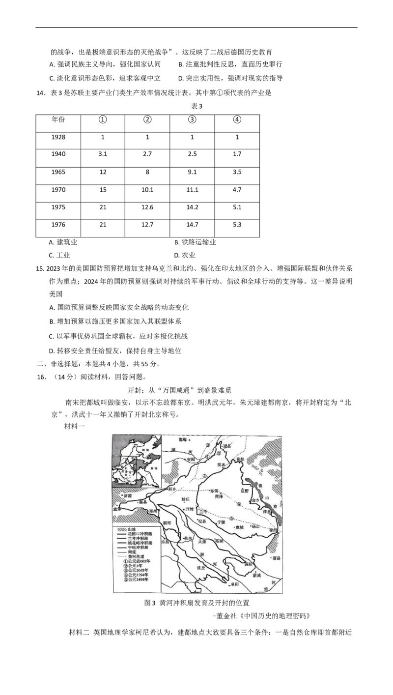 2025届山东省菏泽市高三下学期一模考试历史试题（含答案）_2025年2月_250226山东省菏泽市2025年高三一模考试（全科）_2025届山东省菏泽市高三下学期一模考试历史