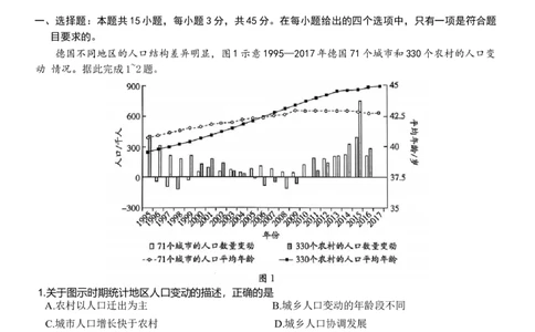 &ldquo;天一大联考&middot;齐鲁名校教研共同体&ldquo;2024-2025学年（下）高三年级开学质量检测地理试题（含答案）_2025年2月