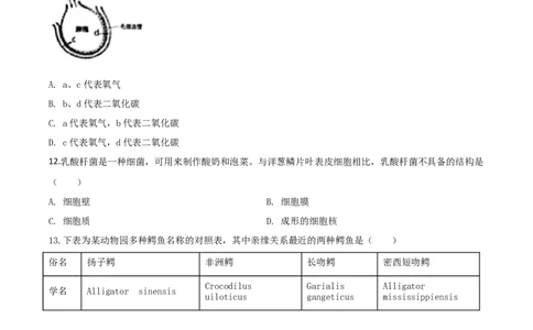 精品解析：江苏省南通市2020年会考生物试题（原卷版）_中考真题_8.生物中考真题2015-2024年_2020生物真题74份_2020年中考真题精品解析生物（江苏南通卷）精编word版