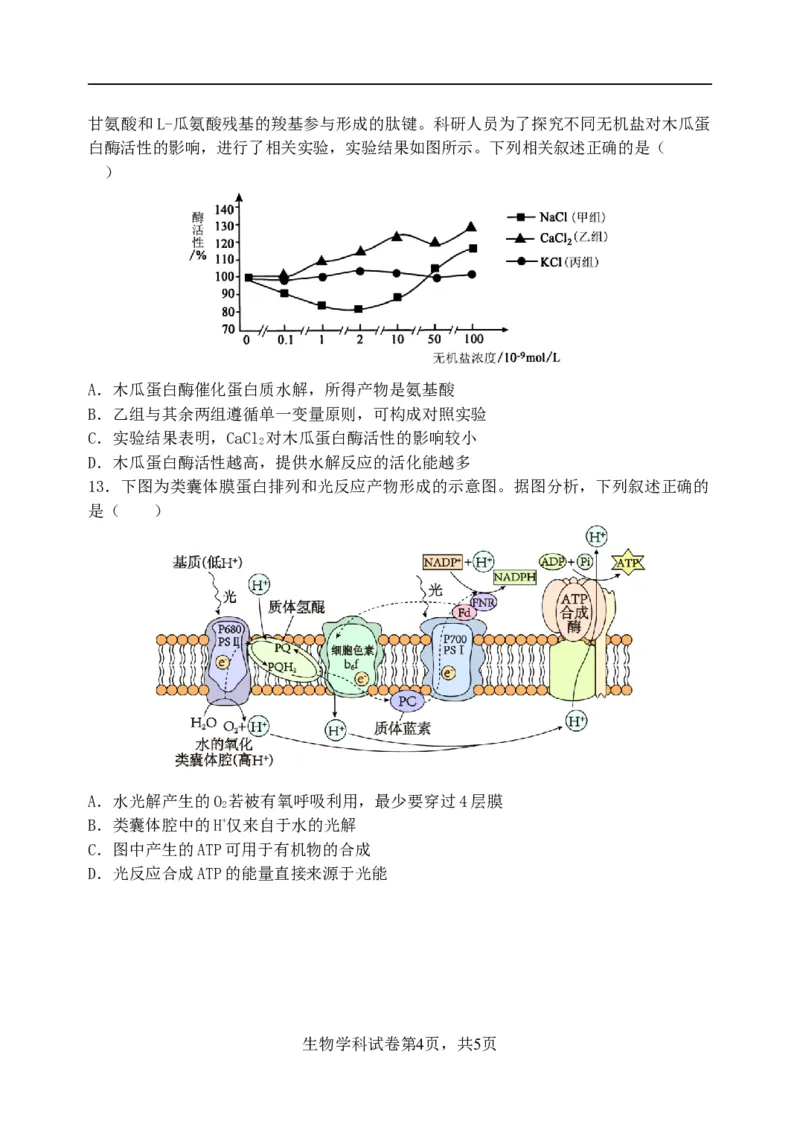 东北育才学校2025-2026学年高三上学期第一次模拟生物_2025年9月_250907辽宁省沈阳市东北育才学校2025-2026学年高三上学期第一次模拟考试（全科）